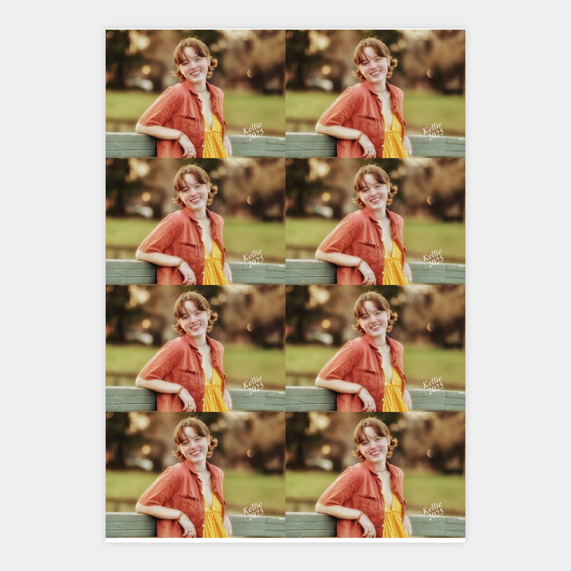 image of a sheet of 8 wallets