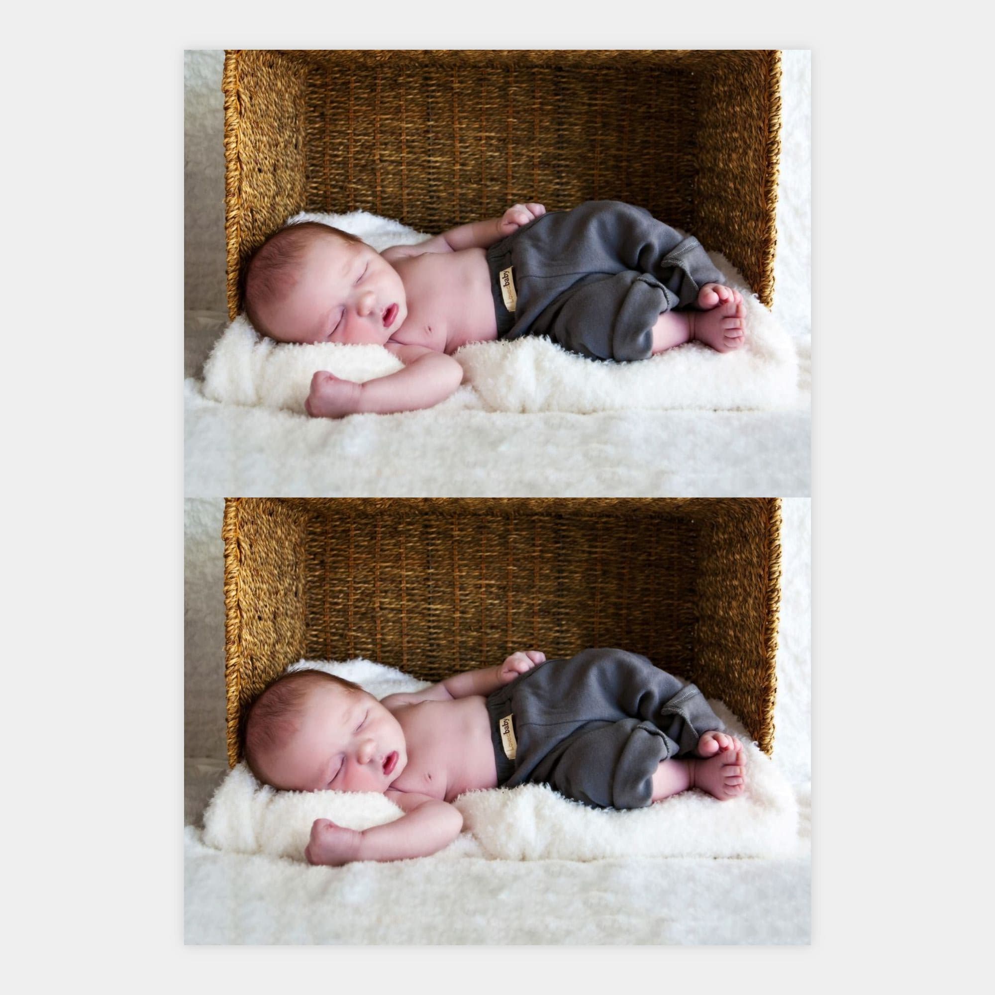 image of 2 wallet size prints on a 3.5x5 print