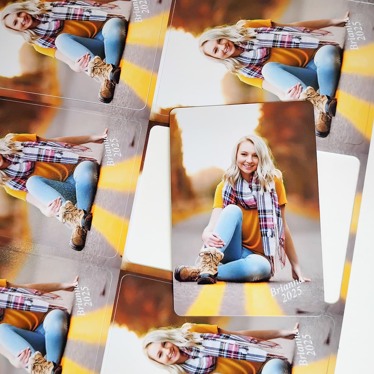 image of die cut wallets with text