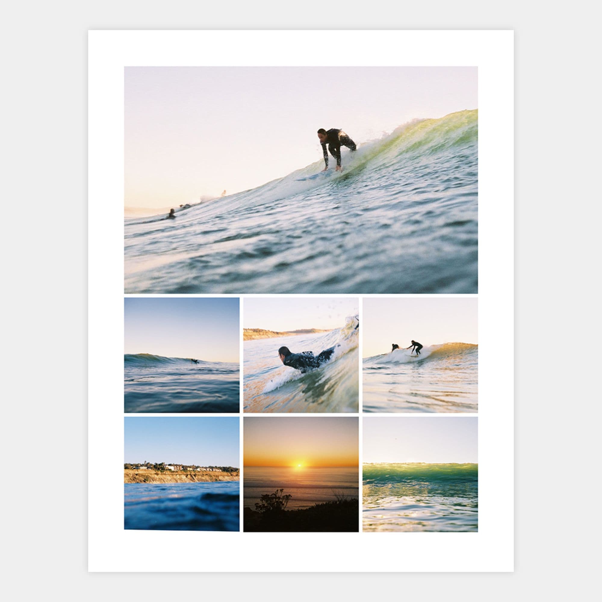 Image of a 7 image collage with a large horizontal image and 6 smaller square images.