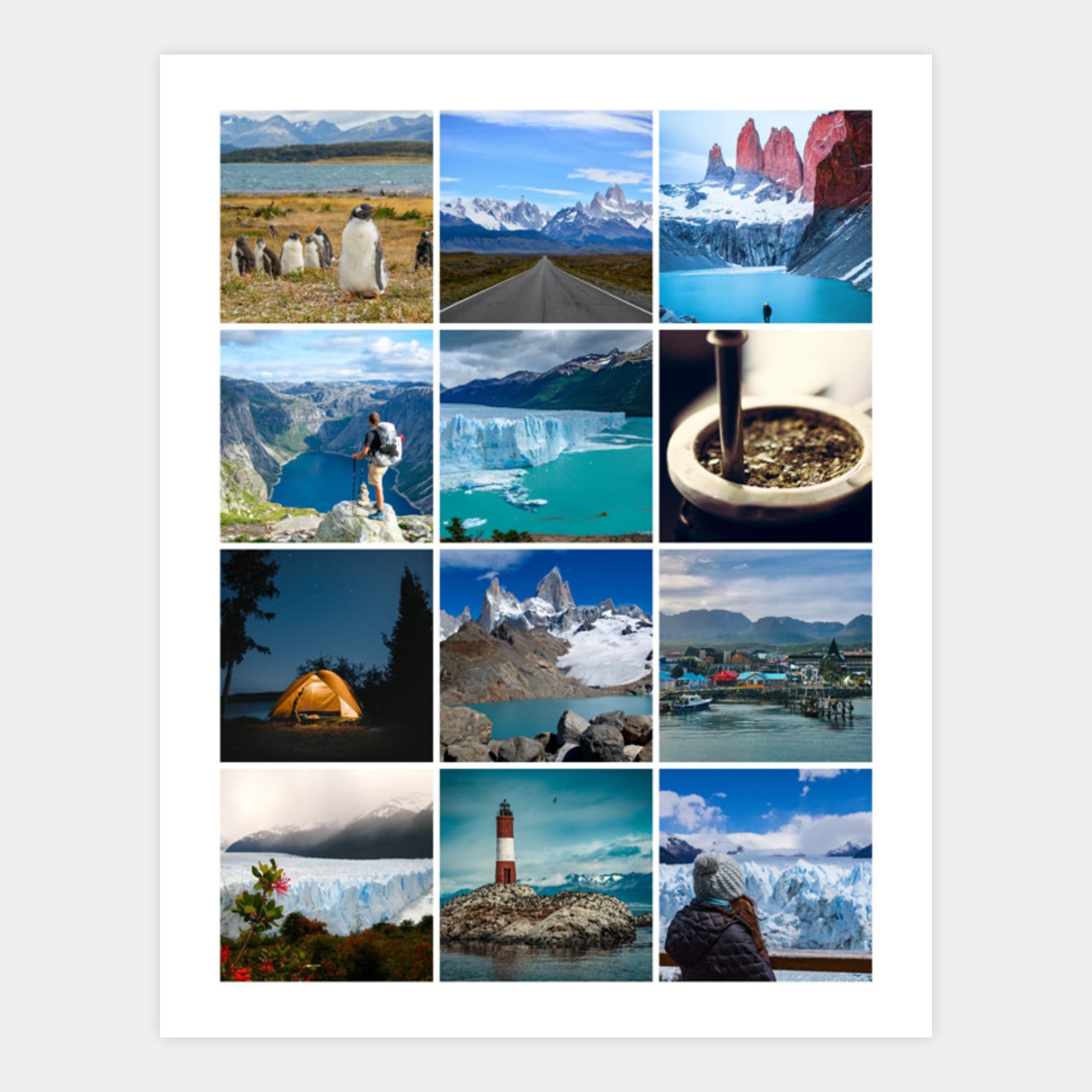 image of a vertical 12 image collage photo