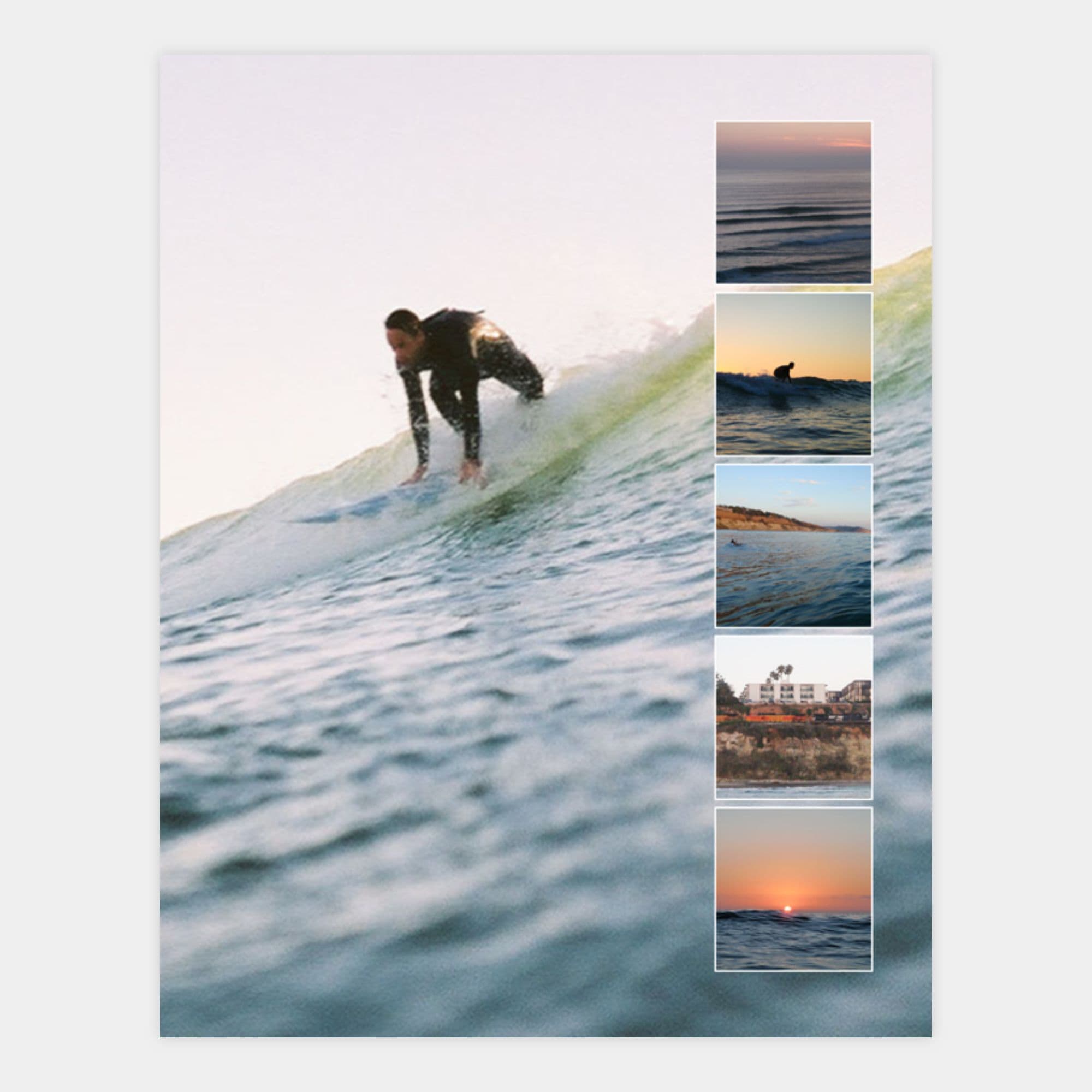 image of a 6 image collage with one large main image