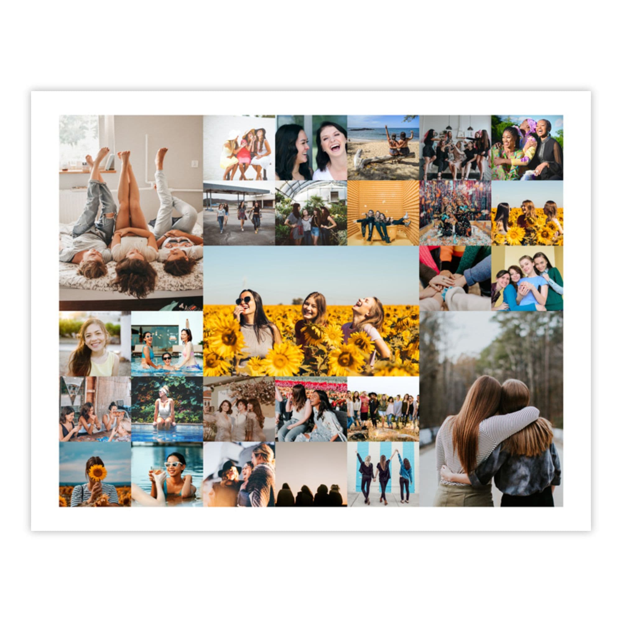 image of a horizontal collage with 27 images