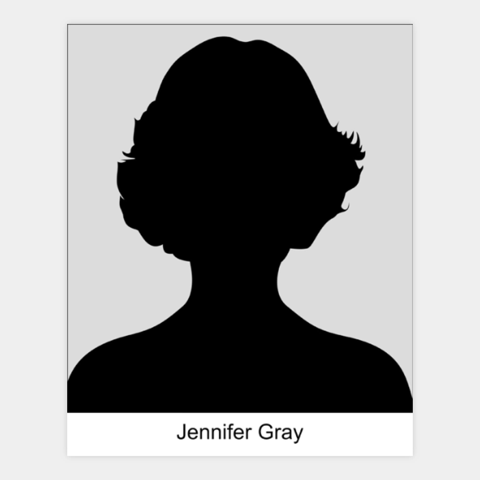 Image of our classic #1 8x10 headshot template with the name below the image