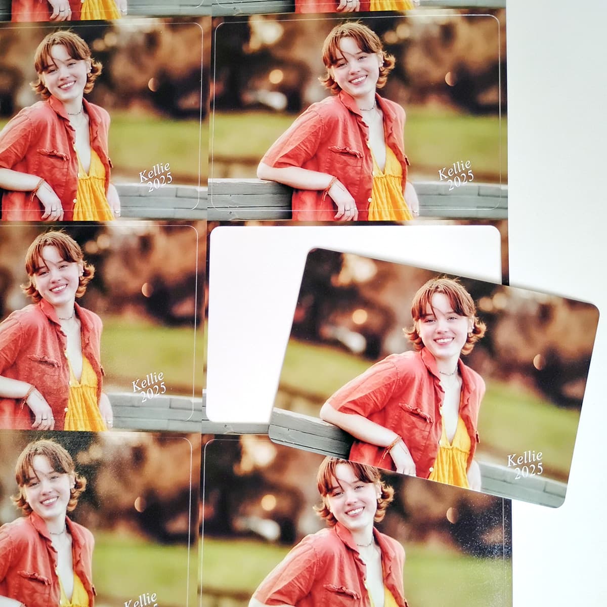 image of die cut wallets with text